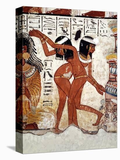 Fragment of a Wall Painting from the Tomb of Nabamun, From Thebes, 18th Dynasty, Around 1350 BCE-null-Stretched Canvas