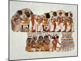 Fragment of a Wall Painting from the Tomb of Nabamun, From Thebes, 18th Dynasty, Around 1350 BCE-null-Mounted Giclee Print