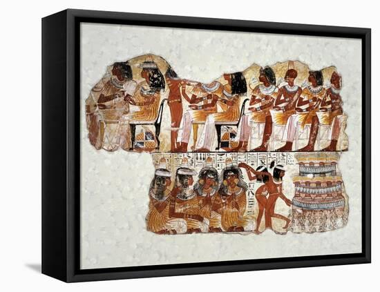 Fragment of a Wall Painting from the Tomb of Nabamun, From Thebes, 18th Dynasty, Around 1350 BCE-null-Framed Stretched Canvas