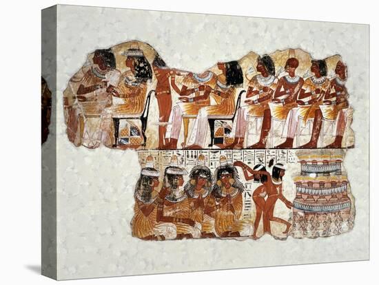 Fragment of a Wall Painting from the Tomb of Nabamun, From Thebes, 18th Dynasty, Around 1350 BCE-null-Stretched Canvas
