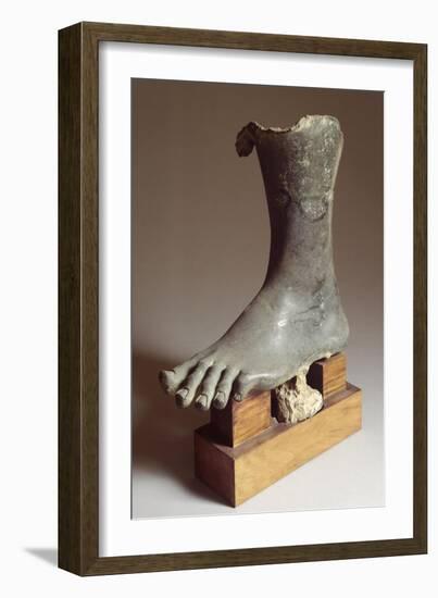 Fragment of Large Bronze Statue, Detail of the Feet-null-Framed Giclee Print
