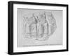Fragment of Roman Sculpture Found in Hart Street, Crutched Friars, City of London, 1847-Charles Baily-Framed Giclee Print