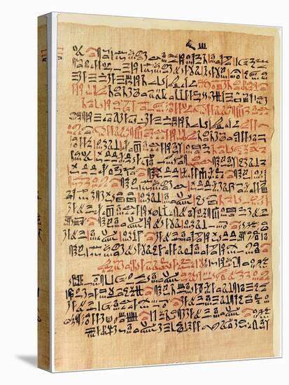 Fragment of the Ebers Papyrus, New Kingdom, c.1550 BC-Egyptian 18th Dynasty-Stretched Canvas