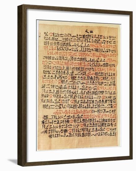 Fragment of the Ebers Papyrus, New Kingdom, c.1550 BC-Egyptian 18th Dynasty-Framed Giclee Print