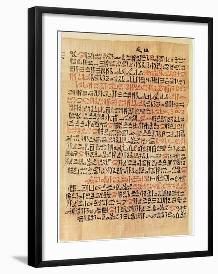 Fragment of the Ebers Papyrus, New Kingdom, c.1550 BC-Egyptian 18th Dynasty-Framed Giclee Print