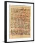 Fragment of the Ebers Papyrus, New Kingdom, c.1550 BC-Egyptian 18th Dynasty-Framed Giclee Print