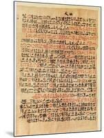 Fragment of the Ebers Papyrus, New Kingdom, c.1550 BC-Egyptian 18th Dynasty-Mounted Giclee Print