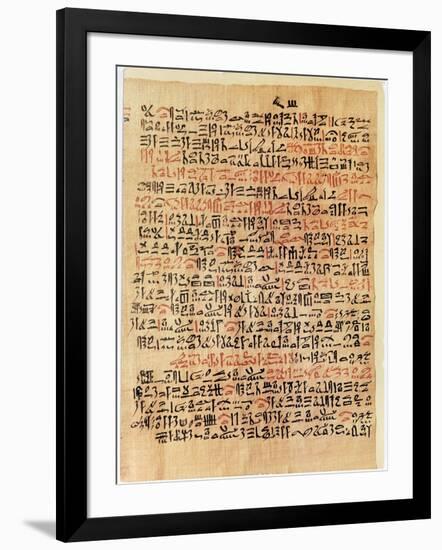 Fragment of the Ebers Papyrus, New Kingdom, c.1550 BC-Egyptian 18th Dynasty-Framed Giclee Print