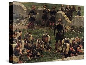 Fragment of the Panorama of the Battle of Rezonville, 1883-Jean-Baptiste Edouard Detaille-Stretched Canvas