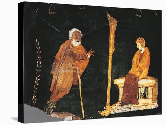 Fragment of Vase Depicting Apollo Consulting Pythia Oracle of Delphi-null-Stretched Canvas