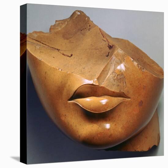 Fragmentary Head of a Queen, Reign of Akhenaten, Egyptian, 18th Dynasty-null-Stretched Canvas