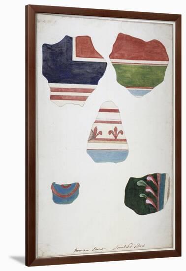 Fragments of Roman Stucco, Found in Lombard Street, City of London, in 1785-null-Framed Giclee Print