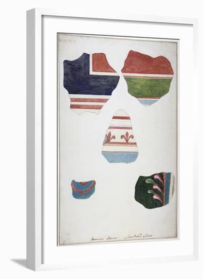 Fragments of Roman Stucco, Found in Lombard Street, City of London, in 1785-null-Framed Giclee Print