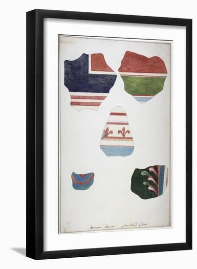 Fragments of Roman Stucco, Found in Lombard Street, City of London, in 1785-null-Framed Giclee Print