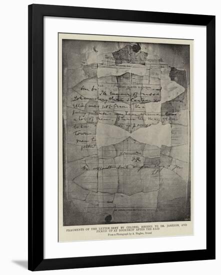 Fragments of the Letter Sent by Colonel Rhodes to Dr Jameson-Arthur Hughes-Framed Giclee Print