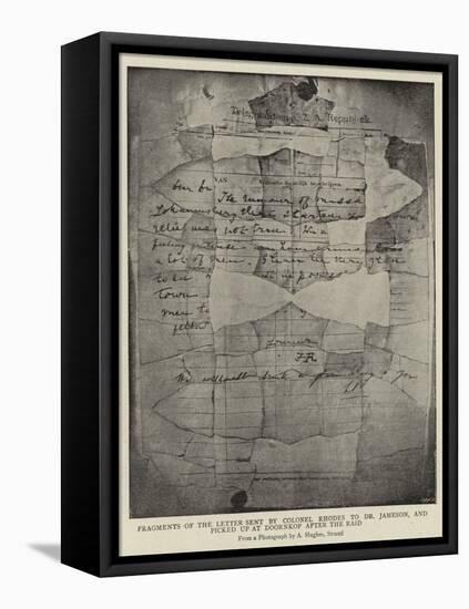 Fragments of the Letter Sent by Colonel Rhodes to Dr Jameson-Arthur Hughes-Framed Stretched Canvas