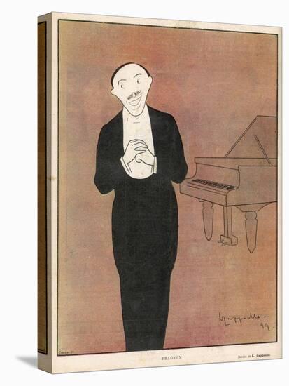 Fragson Stands in Front of His Piano-Leonetto Cappiello-Stretched Canvas