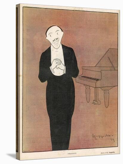 Fragson Stands in Front of His Piano-Leonetto Cappiello-Stretched Canvas