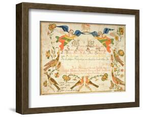 Fraktur for the Birth and Baptismal Certificate for Elizabeth Wachter (1808-71) 1808-null-Framed Giclee Print