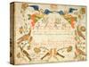 Fraktur for the Birth and Baptismal Certificate for Elizabeth Wachter (1808-71) 1808-null-Stretched Canvas