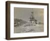 Fram on Narrow Passage Through Ice, Engraving from Report of Fram Expedition of 1893-1896-Fridtjof Nansen-Framed Giclee Print