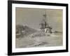 Fram on Narrow Passage Through Ice, Engraving from Report of Fram Expedition of 1893-1896-Fridtjof Nansen-Framed Giclee Print