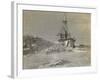 Fram on Narrow Passage Through Ice, Engraving from Report of Fram Expedition of 1893-1896-Fridtjof Nansen-Framed Giclee Print