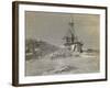 Fram on Narrow Passage Through Ice, Engraving from Report of Fram Expedition of 1893-1896-Fridtjof Nansen-Framed Giclee Print