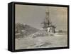 Fram on Narrow Passage Through Ice, Engraving from Report of Fram Expedition of 1893-1896-Fridtjof Nansen-Framed Stretched Canvas