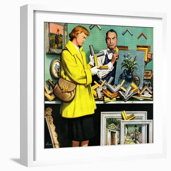 "Frame-Up", April 30, 1955-Stevan Dohanos-Framed Premium Giclee Print