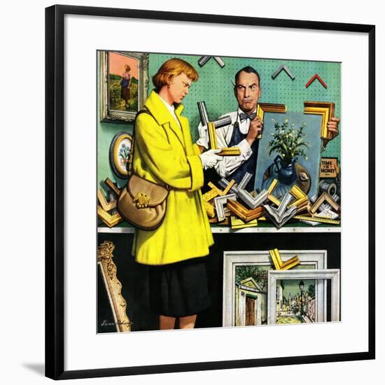 "Frame-Up", April 30, 1955-Stevan Dohanos-Framed Giclee Print