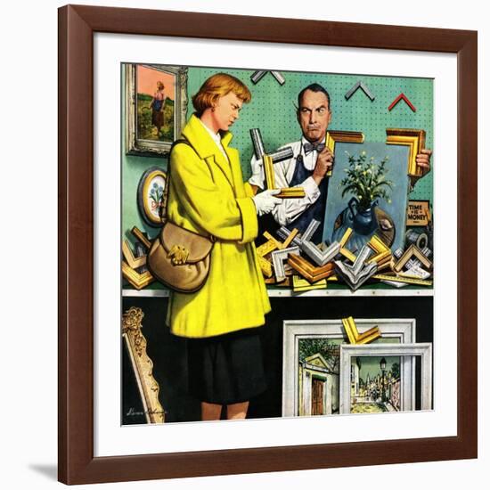 "Frame-Up", April 30, 1955-Stevan Dohanos-Framed Giclee Print