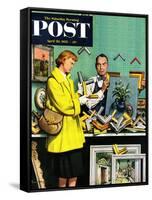 "Frame-Up" Saturday Evening Post Cover, April 30, 1955-Stevan Dohanos-Framed Stretched Canvas