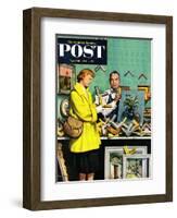 "Frame-Up" Saturday Evening Post Cover, April 30, 1955-Stevan Dohanos-Framed Giclee Print