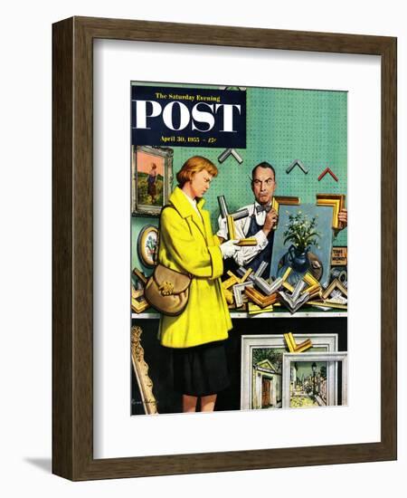 "Frame-Up" Saturday Evening Post Cover, April 30, 1955-Stevan Dohanos-Framed Giclee Print