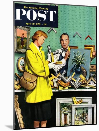 "Frame-Up" Saturday Evening Post Cover, April 30, 1955-Stevan Dohanos-Mounted Premium Giclee Print