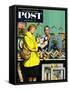 "Frame-Up" Saturday Evening Post Cover, April 30, 1955-Stevan Dohanos-Framed Stretched Canvas