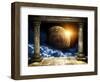 Frame With Two Old Columns And Maya Calendar-frenta-Framed Art Print