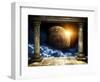 Frame With Two Old Columns And Maya Calendar-frenta-Framed Art Print