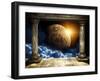 Frame With Two Old Columns And Maya Calendar-frenta-Framed Art Print