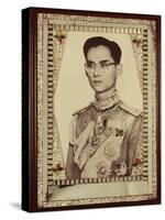 Framed Portrait of King Bhumibol Adulyadej-null-Stretched Canvas