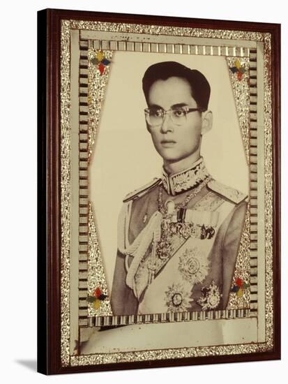 Framed Portrait of King Bhumibol Adulyadej-null-Stretched Canvas