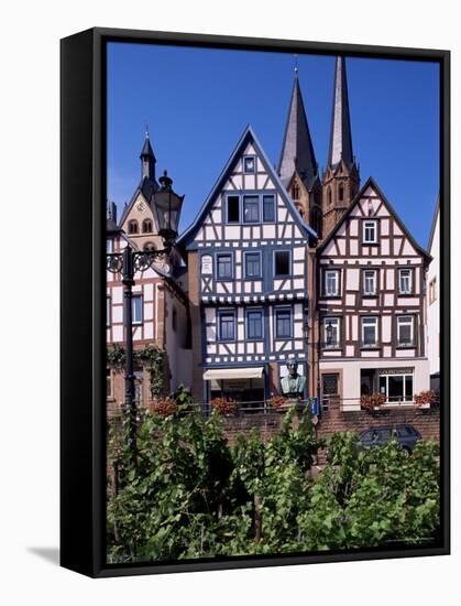 Framework at Market Square, Gelnhausen, Hesse, Germany-Hans Peter Merten-Framed Stretched Canvas