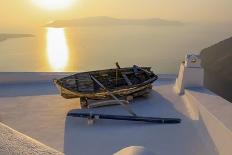 Boat on Rooftop, Santorini, Greece-Fran?oise Gaujour-Photographic Print