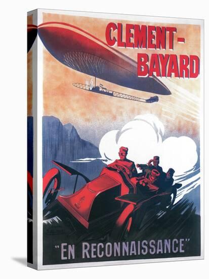 France - Adjudant Vincenot WWI Airship Promotional Poster-Lantern Press-Stretched Canvas