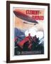 France - Adjudant Vincenot WWI Airship Promotional Poster-Lantern Press-Framed Art Print
