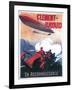 France - Adjudant Vincenot WWI Airship Promotional Poster-Lantern Press-Framed Art Print