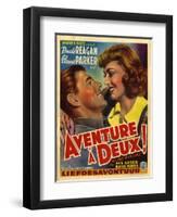 France Adventure for Two, Voice Of The Turtle Film Poster, 1940s-null-Framed Giclee Print