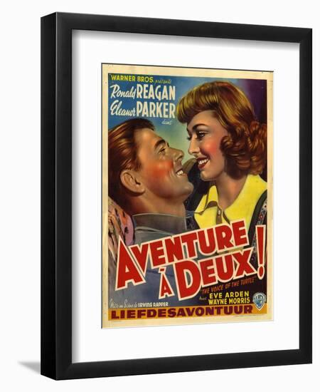 France Adventure for Two, Voice Of The Turtle Film Poster, 1940s-null-Framed Giclee Print