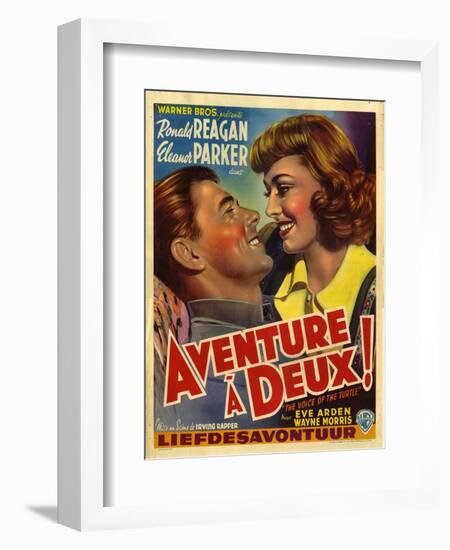 France Adventure for Two, Voice Of The Turtle Film Poster, 1940s-null-Framed Giclee Print